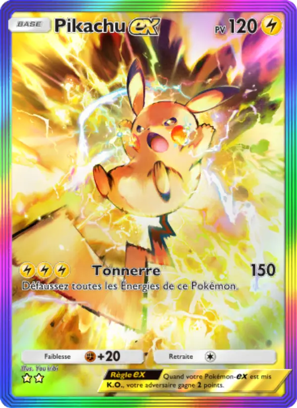 Pikachu-ex — carte 092 de l’extension Réjouissances Rayonnantes