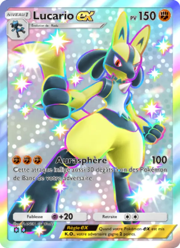 Lucario-ex — carte 110 de l’extension Réjouissances Rayonnantes