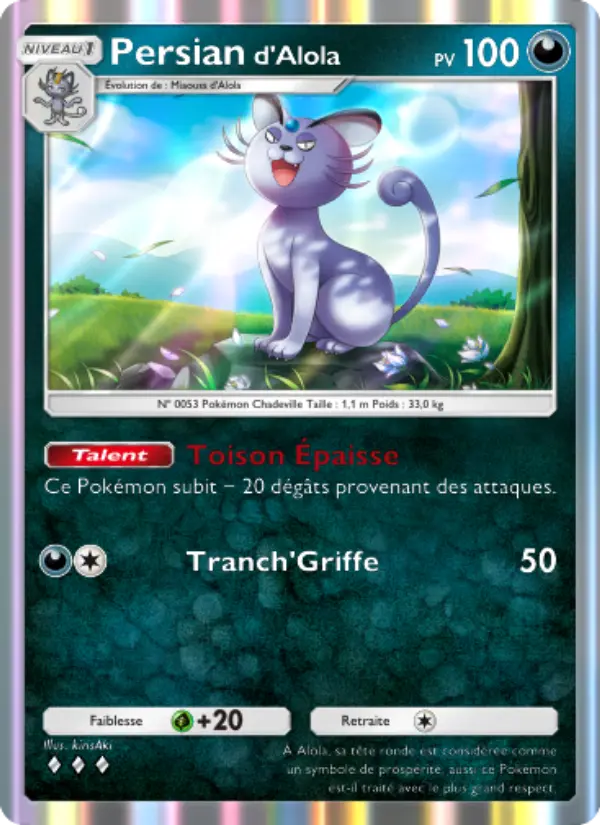 Persiand'Alola — carte 109 de l’extension Gardiens Astraux