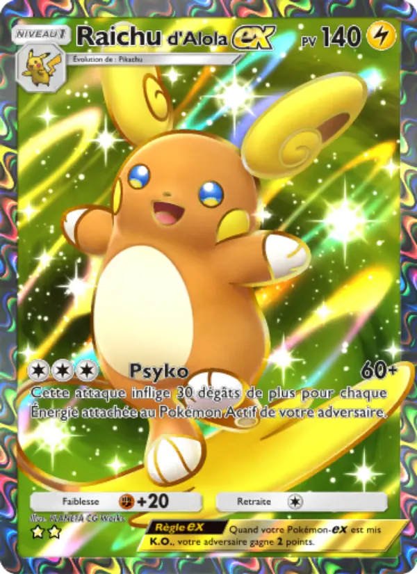 Raichud'Alola-ex — carte 185 de l’extension Gardiens Astraux