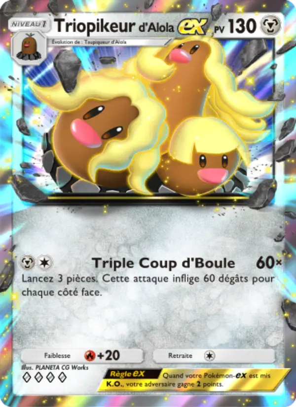 Triopikeur d'Alola-ex — carte 047 de l’extension Crise Interdimensionnelle