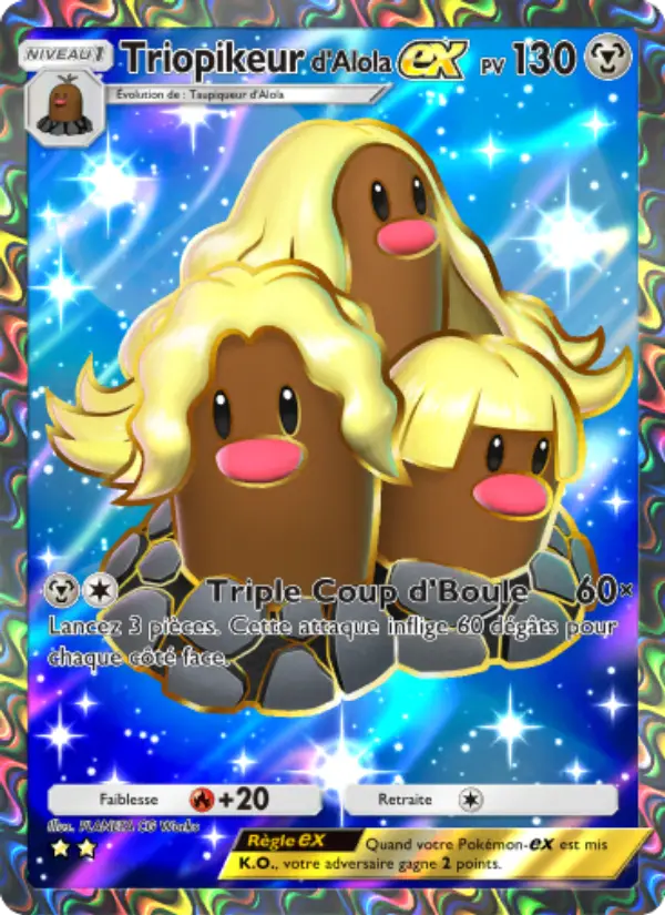 Triopikeur d'Alola-ex — carte 080 de l’extension Crise Interdimensionnelle