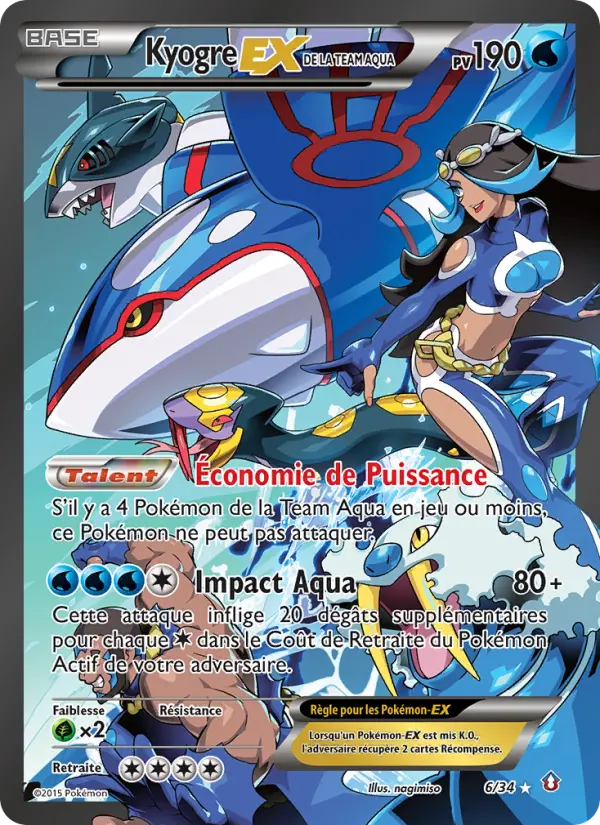 Kyogre-EX de la Team Aqua — carte 6 de l’extension Double Danger