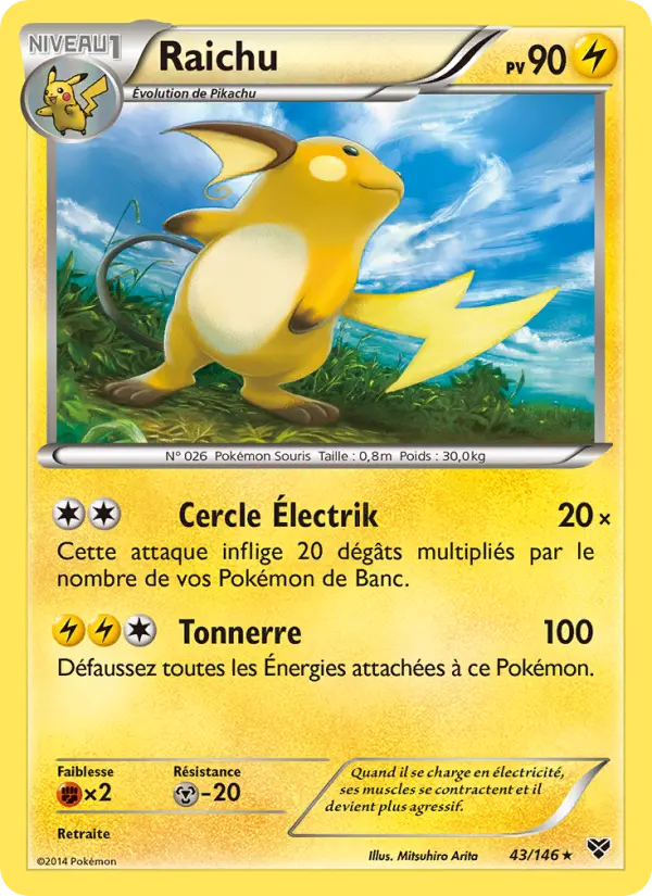 Raichu — carte 43 de l’extension XY