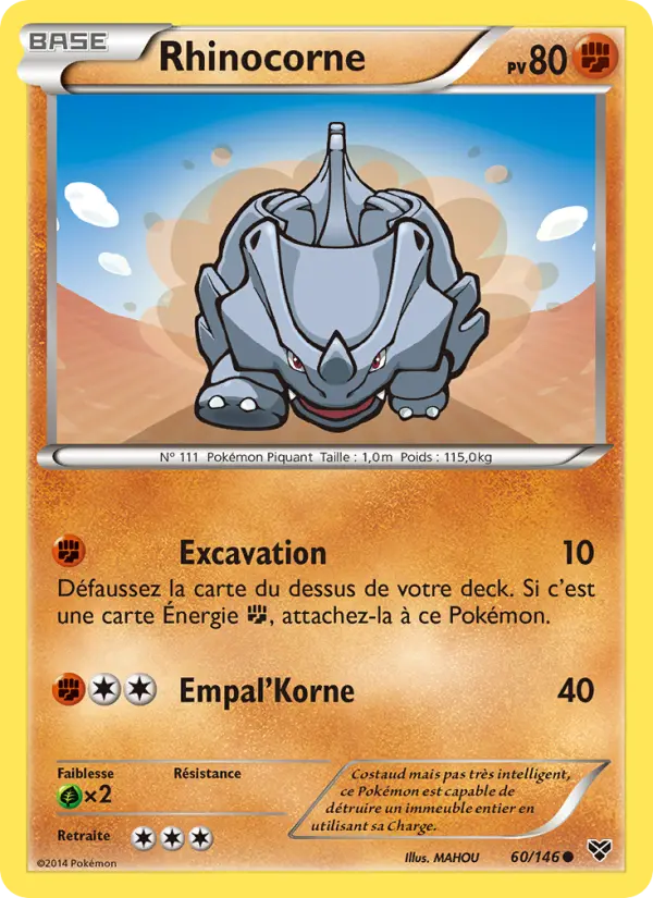 Rhinocorne — carte 60 de l’extension XY