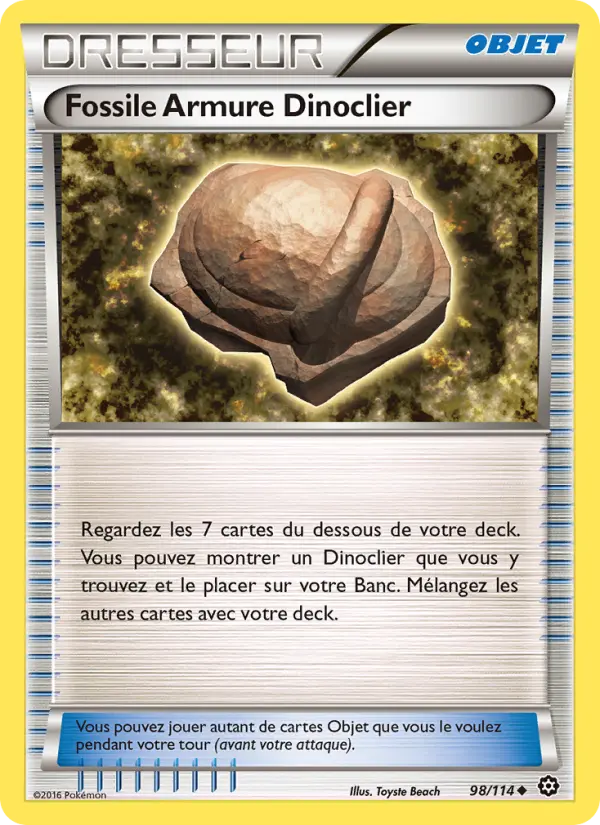 Fossile Armure Dinoclier — carte 98 de l’extension Offensive Vapeur