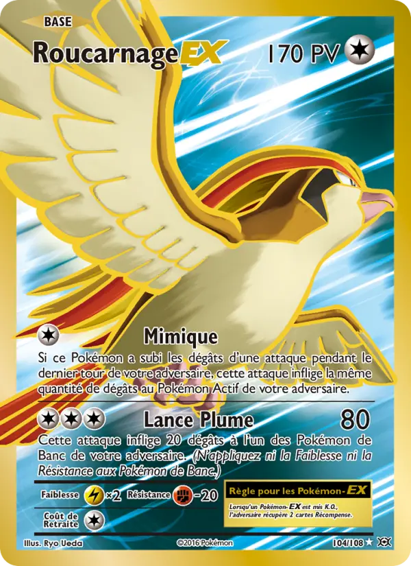 Roucarnage EX — carte 104 de l’extension Évolutions
