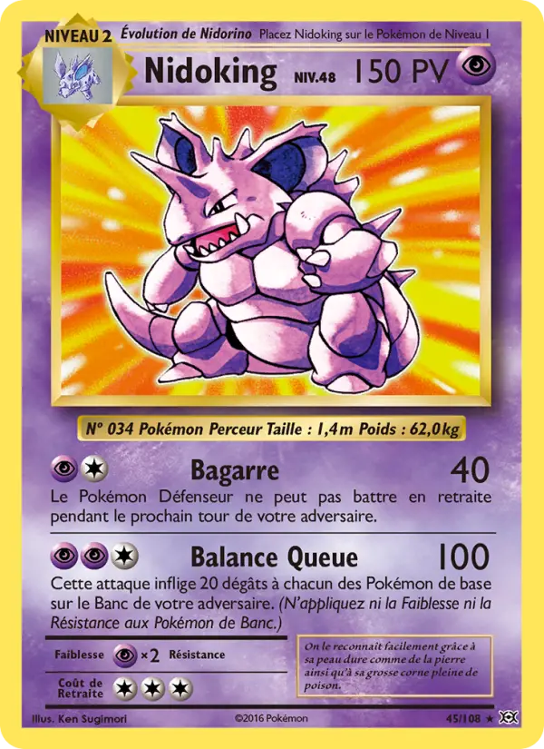 Nidoking — carte 45 de l’extension Évolutions