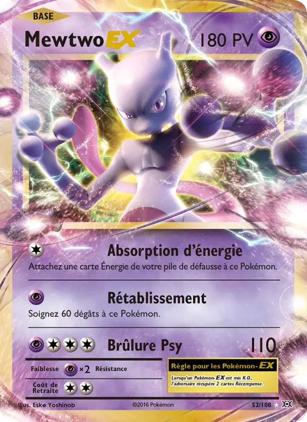 Mewtwo EX — carte 52 de l’extension Évolutions