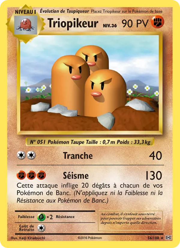 Triopikeur — carte 56 de l’extension Évolutions