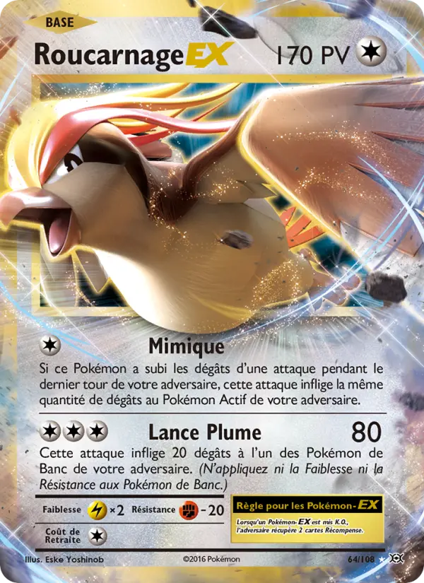 Roucarnage EX — carte 64 de l’extension Évolutions