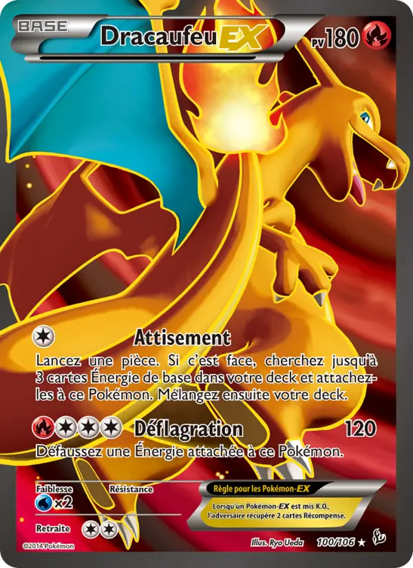 Dracaufeu EX — carte 100 de l’extension Étincelles