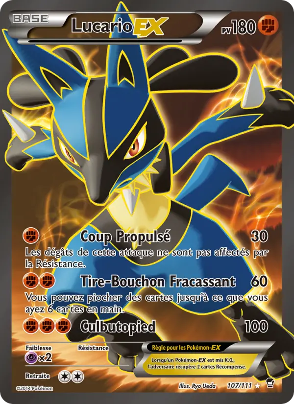 Lucario EX — carte 107 de l’extension Poings Furieux