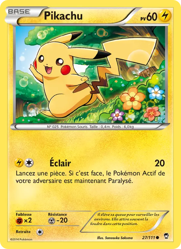 Pikachu — carte 27 de l’extension Poings Furieux