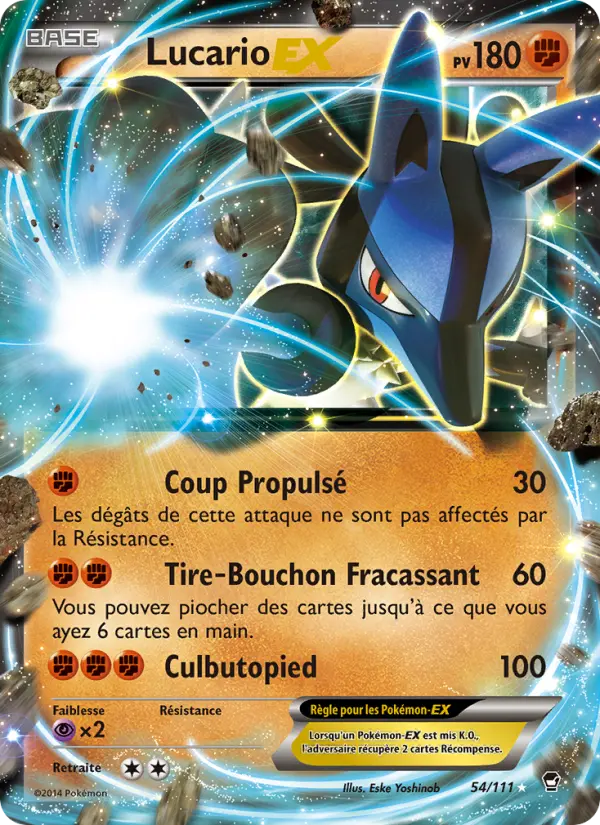 Lucario EX — carte 54 de l’extension Poings Furieux