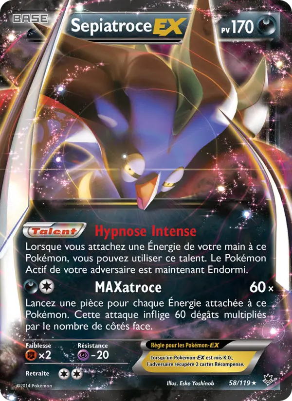 Sepiatroce EX — carte 58 de l’extension Vigueur Spectrale