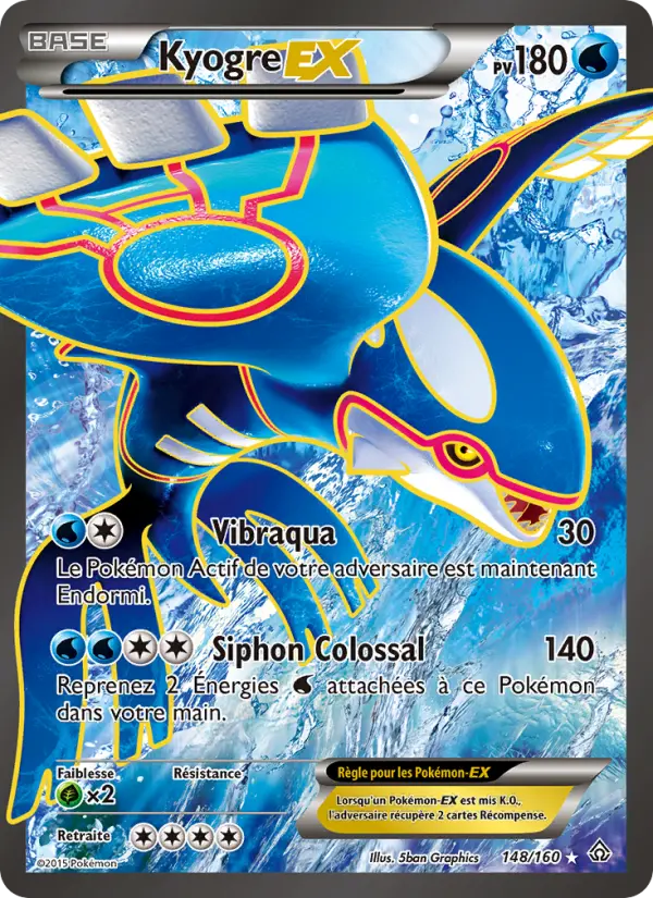 Kyogre EX — carte 148 de l’extension Primo-Choc