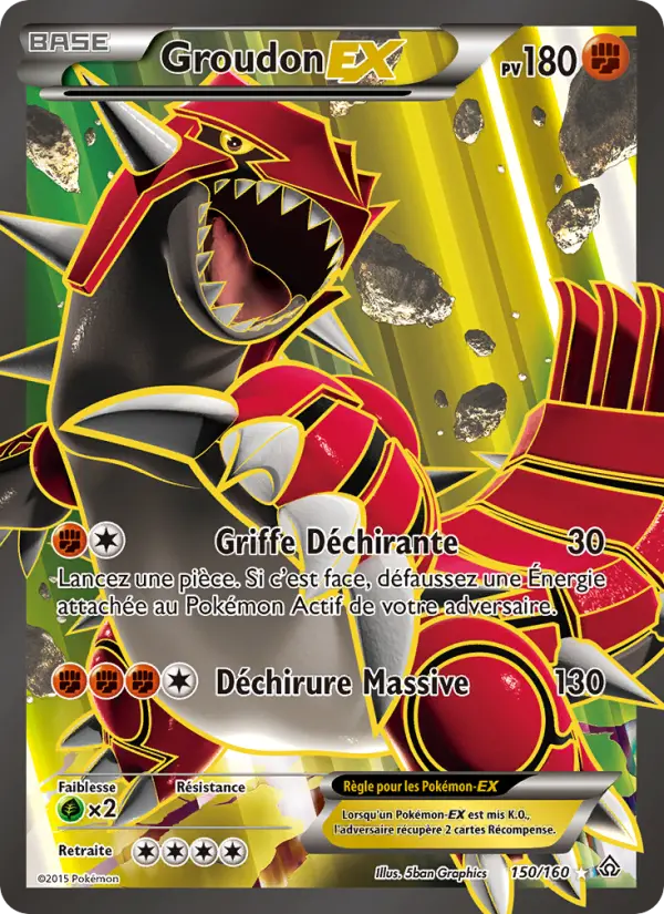 Groudon EX — carte 150 de l’extension Primo-Choc