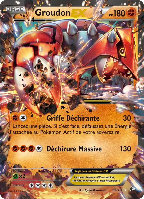 Groudon EX — carte 85 de l’extension Primo-Choc