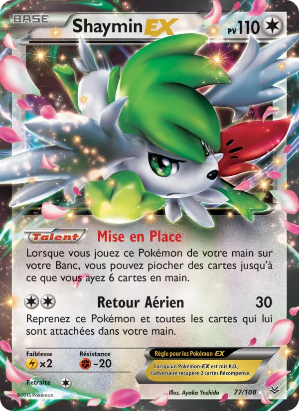Shaymin EX — carte 77 de l’extension Ciel Rugissant
