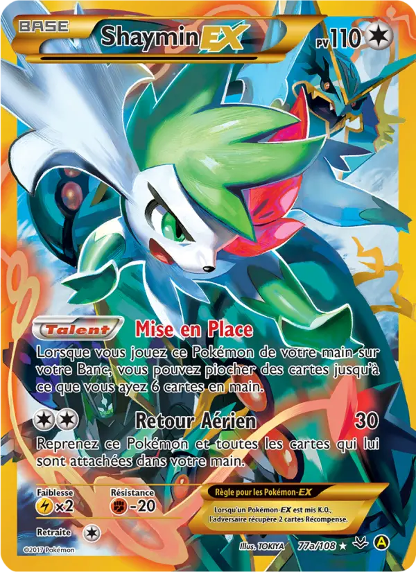 Shaymin EX — carte 77a de l’extension Ciel Rugissant