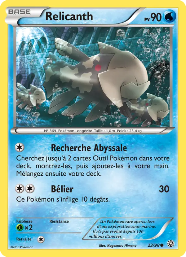 Relicanth — carte 23 de l’extension Origines Antiques