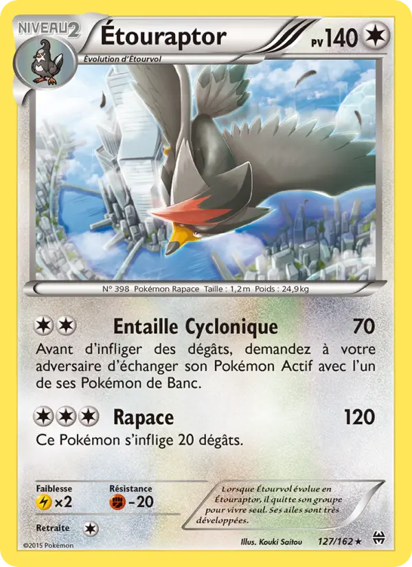 Étouraptor — carte 127 de l’extension Impulsion Turbo