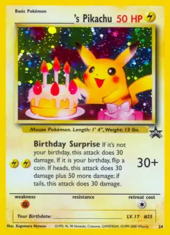 Pikachu de ________ — carte 24 de l’extension Wizards Black Star Promos