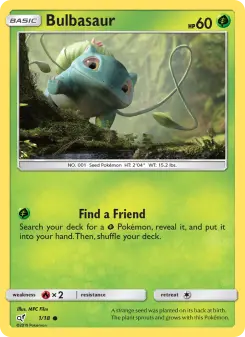 Bulbizarre — carte 1 de l’extension Détective Pikachu