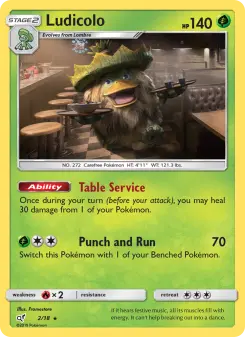 Ludicolo — carte 2 de l’extension Détective Pikachu