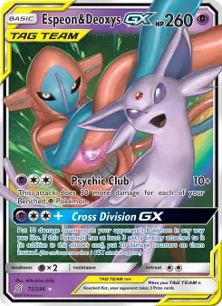 Mentali et Deoxys GX — carte 72 de l’extension Harmonie des Esprits