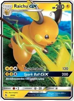 Raichu-GX — carte 20 de l’extension Destinées Occultes