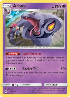 Arbok — carte 27 de l’extension Destinées Occultes