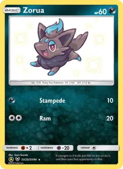 Zorua — carte SV25 de l’extension Destinées Occultes Coffre Étincelant