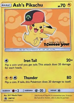 Pikachu de Sacha — carte SM110 de l’extension Promo SM