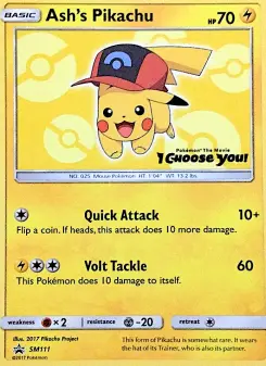Pikachu de Sacha — carte SM111 de l’extension Promo SM