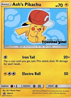 Pikachu de Sacha — carte SM113 de l’extension Promo SM