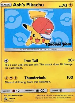 Pikachu de Sacha — carte SM114 de l’extension Promo SM