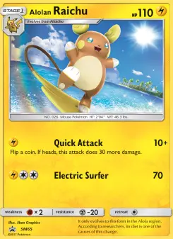 Raichu d’Alola — carte SM65 de l’extension Promo SM