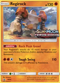 Regirock — carte SM74 de l’extension Promo SM