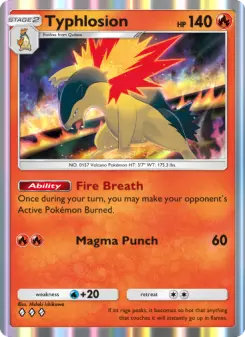 Typhlosion — carte 029 de l’extension Sagesse Entre Ciel et Mer