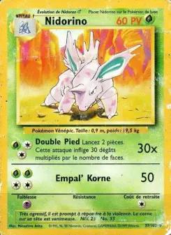 Nidorino — carte 37 de l’extension Set de Base