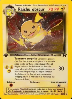 Raichu obscur — carte 83 de l’extension Team Rocket