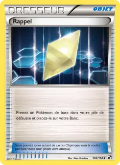 Rappel — carte 102 de l’extension Noir & Blanc