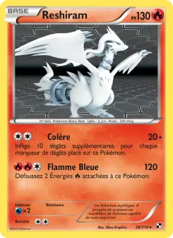 Reshiram — carte 26 de l’extension Noir & Blanc