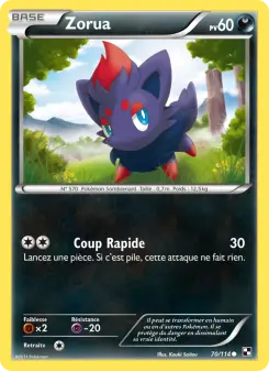 Zorua — carte 70 de l’extension Noir & Blanc