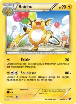 Raichu — carte 40 de l’extension Destinées Futures