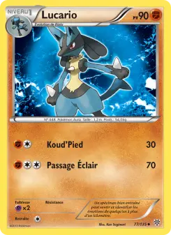 Lucario — carte 77 de l’extension Tempète Plasma