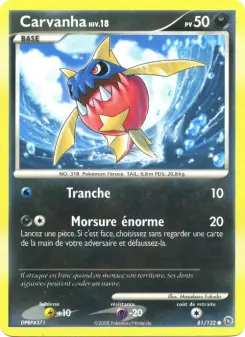 Carvanha — carte 81 de l’extension Merveilles Secrètes