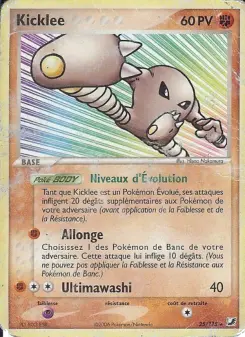 Kicklee — carte 25 de l’extension EX Forces Cachées